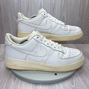 Nike Mens Air Force 1 Low Triple White Leather Basketball Sneaker Shoes Sz 11.5